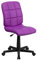 Flash Furniture Sedia girevole in vinile trapuntato con schienale medio, metallo, viola, 58,42 x 55,88 x 22,86 cm
