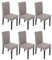 Mendler 6er-Set Esszimmerstuhl Stuhl Küchenstuhl Littau - Textil, grau, dunkle Beine