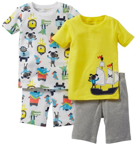 Carter's Schlafanzug 80/86 kurz 2X Pajama 4 teilig (24 Monate) Junge Hund Löwe gelb