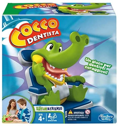 Hasbro Spiele - Kroko Doc, Geschicklichkeitsspiel, Kinderspiel ab 4 Jahren (italienische Version)
