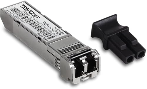 TRENDnet, TEG-10GBSR, 10GBASE-SR SFP + Multi-Modus LC-Modul (550m mit DDM), Hot Pluggable Fiber SFP+ Transceiver, 850 nm Wellenlänge, Silber