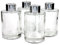 Frandy House - Lot de 4 pots diffuseurs en verre avec bouchons Lot de 4 - 10,7 cm de haut, 120 ml Accessoires pour diffuser du parfum - Kit de rechange.
