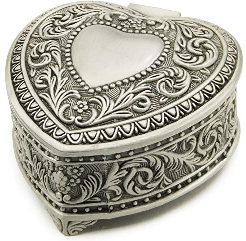 falado, Spieluhr aus Metalllegierung zum Aufziehen mit goldenem Spielwerk für Weihnachten/Geburtstag/Valentinstag von Wingostore Herzförmige Metalyme
