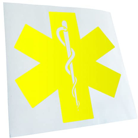 Kiwistar - Autoaufkleber - Krankenhaus - Notfallaufnahme - Neongelb - 10x10cm - Heckscheibe Auto Aufkleber wetterfest für Kfz LKW Mofa Truck - Sticker außen selbstklebend Tuning Zubehör für Fenster