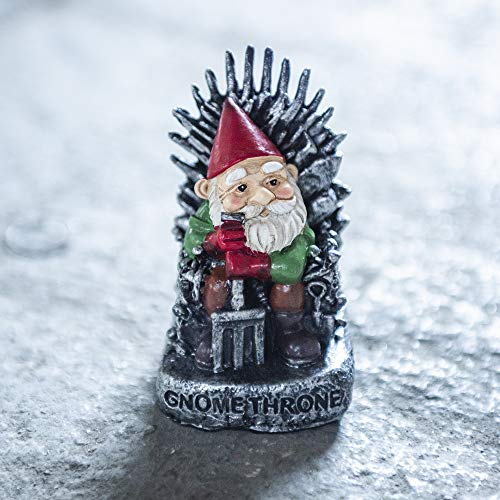 Garden Mile Throne Miniature Garden Gnome Figurine Resin Statues Outdoor Ornaments - Novelty Game Memorabilia Mini Garden Ornaments Sculpture for Indoor and Outdoor Home, Garden Decor - 10cm