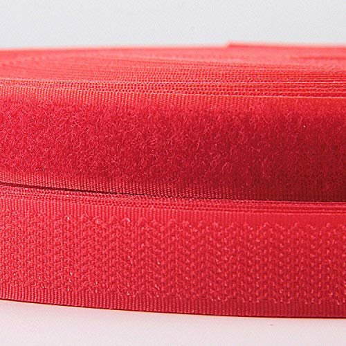 zanasta 5m Klettband Rolle 1 cm breit Kabelbinder Flauschband Klettverschluss zum Selberschneiden - Rot