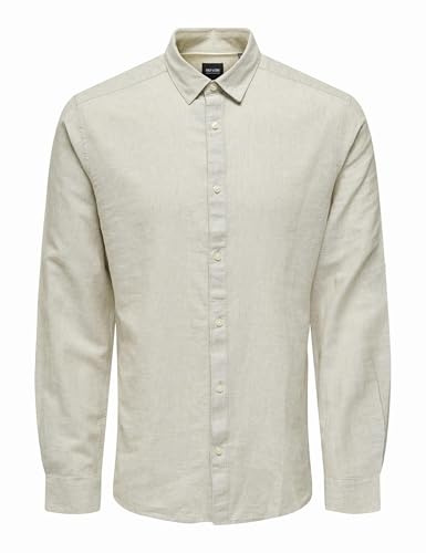 ONLY & SONS Herren Freizeit Hemd ONSCAIDEN - Slim Fit XS S M L XL XXL Grün, Größe:XS, Farbe:Chinchilla 22012321