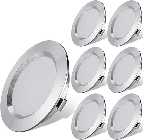 ANYPOWK Lot de 6 lumières LED 12 V pour camping-car, remorque, bateau, Blanc chaud 2800K, 300 lumens, 3 W, basse tension, mini lampe encastrée à intensité variable