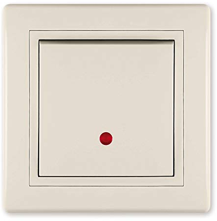 ALING-CONEL Ein/Aus Schalter mit Glimmlampe 16AX/250V~ inkl.Rahmen (komplett) Beige (RAL 1013)