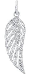 Amor Motivanhänger 925 Sterling Silber Damen Anhänger, 2,8 cm, Silber, Flügel, Kommt in Schmuck Geschenk Box, 2023021