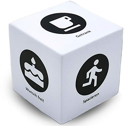 Wish Direct Anti Stress Würfel (Squishy) | Entscheidungswürfel - Lustige Geschenke für Männer - Knautschen/Entspannung als Beschäftigung/Zeitvertreib für Erwachsene - Kinder gegen Langeweile - Ø 5cm