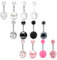 Mayhoop 12Pcs 14G 10mm Bauchnabelpiercing Chirurgischer Stahl Perlgummi Kugel Bauchnabel Bar Nabel Bar Bauchnabel Ringe Bauchringe Body Piercing Schmuck Frauen GirlsMix Farben Grün