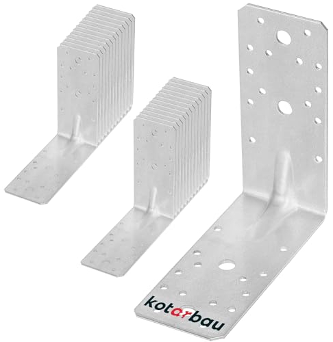 KOTARBAU® 25 Pièces Équerre De Fixation - Acier Galvanisé - 150 x 150 x 65 mm - Argent - Renfort D'Angle Métal - Équerre de Fixation Renforcée - 90 Degrés