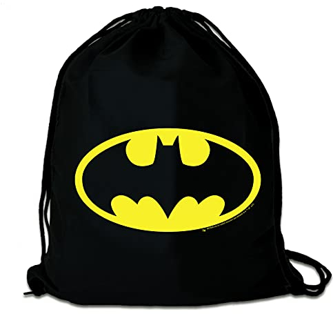 Logoshirt® DC I Batman I Logo I Stoffbeutel I bedruckt I schwarz I AZO-free I stabiler Kordelzug I Lizenziertes Design