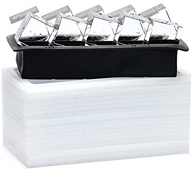 OKLGO Transparente Eiswürfel-Silikonform – 5,1 cm Eiswürfelform, 10 Stück, Kristallklar für Whisky und Cocktail