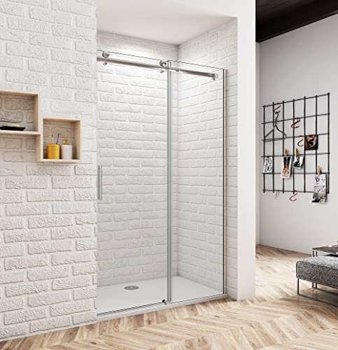 Aica Sanitär Duschtür 160cm Duschabtrennung Schiebetür Duschwand Dusche 8mm NANO Glas H195cm