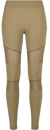 Urban Classics Damen Ladies Tech Mesh Leggings Leggings, Khaki, S