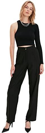 TRENDYOL Damen Schwarze Geräumige Hose Groß Pants (1er Pack)