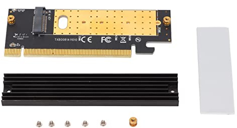 Yunseity NVMe PCIe Adapter, M.2 SSD zu PCI-e X16 Konverter mit Kühlkörper, Kompatibel mit M.2 (M Key) NVMe SSD 2280/2260/2242/2230, für Windows, OS X, Linux