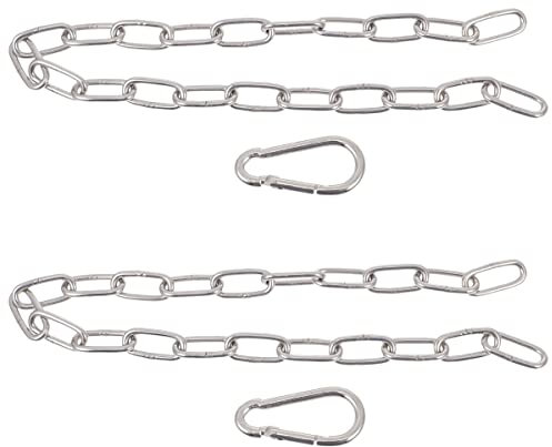 BESPORTBLE Fitness Chain: 2 Pcs Weight Lifting Chains Cable Machine Extension Chain, Stainless Steel LAT Pull Cable Extension Weight Machine Chain for Pulley System, Home Gym