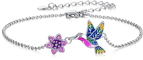 YAFEINI Kolibri Fußkettchen für Damen Mädchen Sterling Silber Kolibri und Gänseblümchen Fußkettchen Gliederketten Fußkettchen