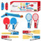 11 En 1 Accesorios Para Juegos Deportivos NS Switch, Juego Accesorios Deportivos Switch El Juego Somatosensorial 2 Raquetas Tenis Mesa 2 Raquetas Tenis 2 Correas Boxeo 1 Pistola Juego 2 Palas 2 Kendo