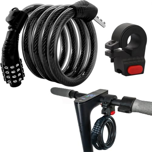 Lucchetto per scooter elettrico con combinazione compatibile con Xiaomi M365/Max/GXL/Ninebot/Segway Scooter/Moto/Lucchetto per bicicletta, 1,2 m di lunghezza, antifurto per scooter, serratura ideale
