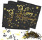 Servietten Gold Schwarz, 40 Stück Servietten Geburtstag, Servietten Happy Birthday, Papierservietten Paper Napkins, Schwarz Gold Deko Geburtstag, 33x33cm für Junge Mädchen Geburtstag Party Deko