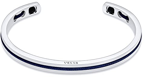 VEXXS Herren Armreif,18K Gold beschichtet Edelstahl Offen Armband,Klassisches Bracelet,Schmuck Geschenk für Herren Damen Männer Jungen Frauen