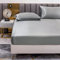 Satin Spannbettlaken Einfarbig 200x200 cm für Matratzen bis 30cm, Betttuch Leintuch Weiche Polyester-Satin Spannbetttuch Bettlaken Dunkelgrau