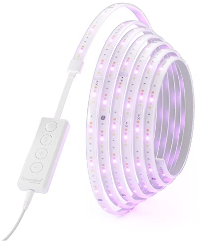Nanoleaf Matter Essentials Lightstrip Kit de Démarrage, Ruban LED 5M RGBW connecté - Bande LED 16M Couleurs, Matter sur Thread, Bluetooth, Compatible Google Home Apple, Salon Chambre Bureau Gaming