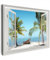 MuchoWow© Wandbilder 80x60 cm Schlafzimmer Home Deko Wohnung Bild Wohnzimmer Fotoleinwand Wand Bilder Leinwand Wall Decor Fensterblick - Strand - Palme - Boot - Tropisch - Meer - Blau