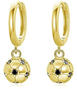 Jungen Ohrstecker Sterling Silber 925 Fussball Schmuck für Damen Ball Ohrringe Geschenk für Muttertag Mädchen,Kinder (B2)