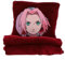 Naruto - Coussin Plaid 2 en 1 Sakura Haruno ADO 140x100 cm - 100% Polyester - Rouge