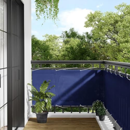 vidaXL Balkon Sichtschutz, Balkonbespannung mit Ösen Seil, Wasserfeste Balkonabdeckung, Balkonverkleidung für Balkon Terrasse, 75x1000cm Blau 100% Polyester-Oxford