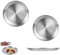 Lot de 3 Assiettes Rondes en Acier Inoxydable,Plats de Service en Inox Plateau,Plateau de Service pour Cuisine Salle à Manger Camping Fête,20CM