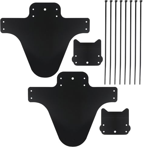 2 Stück MTB Mudguard Vordere und Hintere Mudguard, Fahrrad Vorne Hinten Kotflügel, Verstellbares Schutzblech Kompatibles Fahrrad Mud Guard Set mit 10 Kabelbinder, Geeignet für Radfahrer