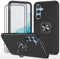 Dechyi Funda para Samsung Galaxy S23 FE (6.4) y 2 Piezas Protector de Pantalla Cristal Vidrio Templado Carcasa robustez Durabilidad con Anillo Soporte- Negro