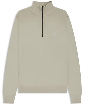 BOSS Herren Kanobix S Pullover aus Baumwolle und Kaschmir mit Troyerkragen