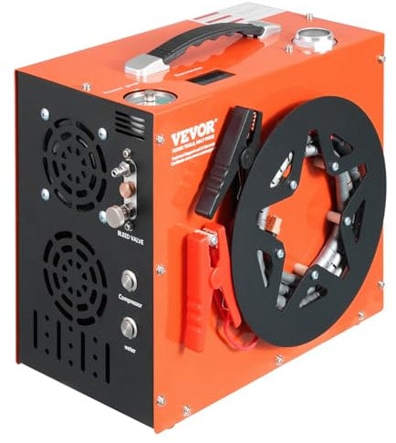 VEVOR PCP Air Compressor, 4500PSI/30MPA, Portable PCP Air Gun Compressor, Water Cooling System and Fan, Auto Stop | Paintball Tank Compressor