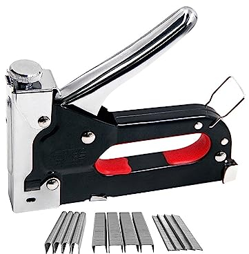 Tacker, 3-in-1-Nagelgerät, DIY-Möbelbau-Hefter, Polsterklammer mit 600 Heftklammern, 3000 Heftklammern, Heimdekoration, Tischlerwerkzeug für Holzbearbeitungs-, Profi- und Heimwerkerprojek (Color : 3