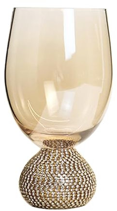 Crystal Studded Stemless Martini Glasses, Modern Cocktail Glass, Rimmed Modern Cocktail Glass, Crystal Whiskey Glass with Crystal Base, Bar, Cocktails & Desserts(Wine Glasses)