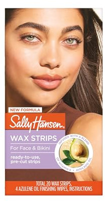 Sally Hansen Wax Kit Wax Strips for Face & Bikini| Vegan, Dermatologist Tested, Long-Lasting Smooth Skin | 20 Count
