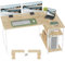 TRIUMPHKEY 140 * 80cm L Shaped Computer Desk with Reversible Large Storage Shelves, Corner Desk Computer Workstation Matching Under Desk Height Adjustable Storage, Home Office Work Table Beige