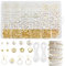 1140pcs Beads for Bracelet Making,470pcs 4/6/8/10/12mm Pearl Beads,400pcs Alphabet Beads,250pcs Mixed Imitation Beads Gold Beads 20pcs Earrings Bracelet Ornament DIY Craft Making with Crystal Wire