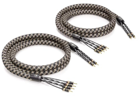 VIABLUE SC-6 AIR Silver BI-Wire * High-End Lautsprecherkabel * Handgefertigt * T8 Bananenstecker * Modell 2024 * 1 Paar * 400 cm* Splitter * AIRPIPES * 4 m