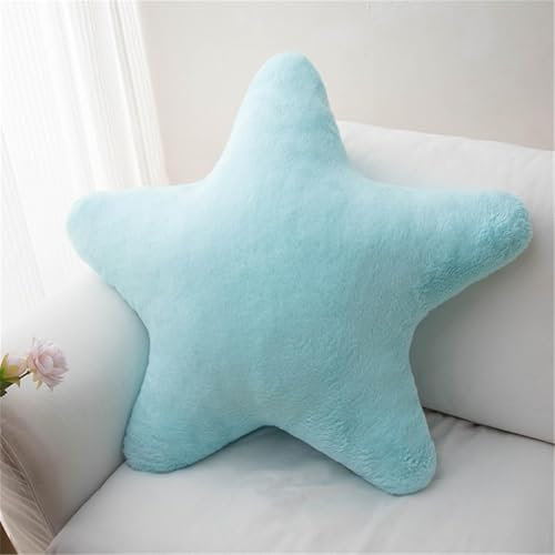 Kuschelkissen Kinder Sternkissen, Weiche Flauschige Sternform Zierkissen Sofakissen, Plüsch Kissen Dekokissen für Mädchen & Jungen Zuhause Schlafzimmer Deko (Blau,40cm)
