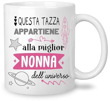 Yufansd Mug Tazza Nonna - aIla Miglior Nonna dell'Universo - Regali per Nonna Originale Regalo di Compleanno Festa della Mamma Natale Tazza Caffè Ceramica 350 ML (Nonna)