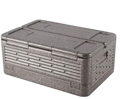 perfk Camping-Gefrierbox, Kühlbox, 60 l, große isolierte Lebensmittelbox für Versammlungen, Grau