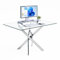 GOLDFAN Bureau d'ordinateur en Verre Trempé, Poste de Travail, Bureaux d'étude 110cm pour Bureau, Salon, Chambre, Argent